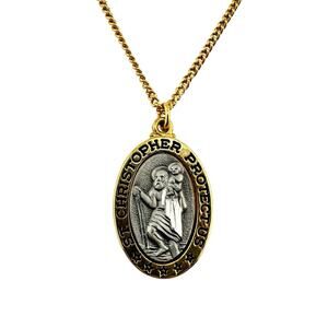 Vintage Anson 1981 St. Christopher Medalion Catholic Religious 18" Necklace